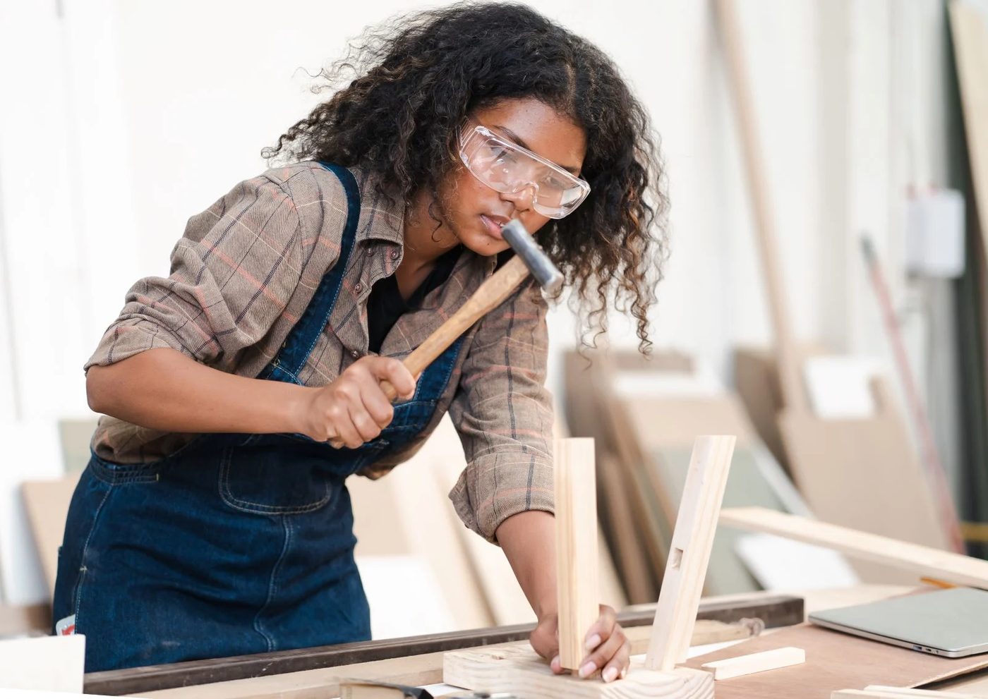 Woman Doing Woodwork