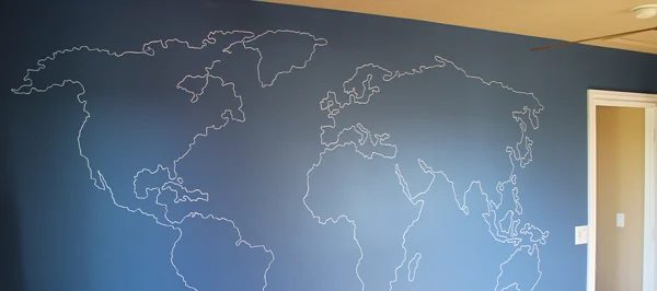 World Map Outline Mural