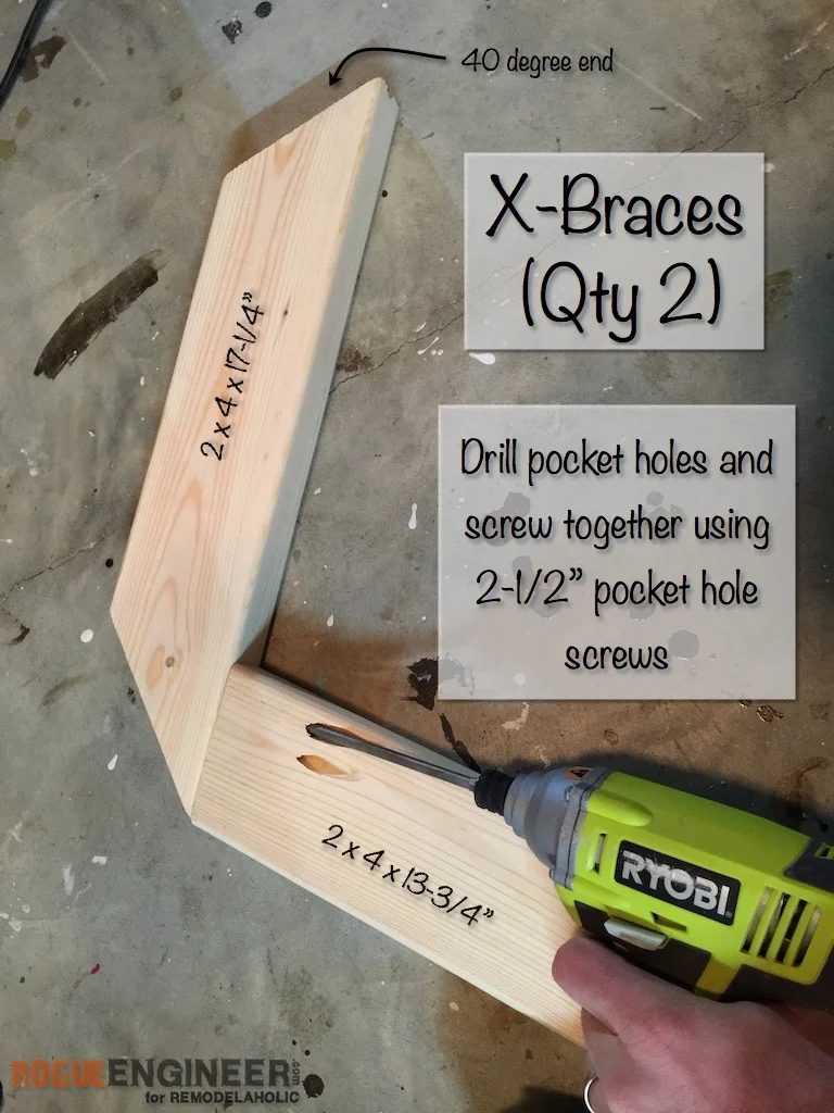 Handmade X-Brace Concrete Side Table Plans | Step 4