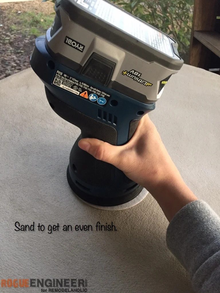Handmade X-Brace Concrete Topped Side Table Plans | Step 18