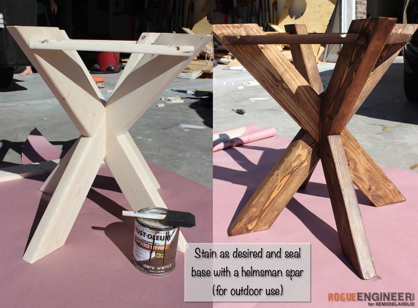 Handmade X-Brace Concrete Side Table Plans | Step 10