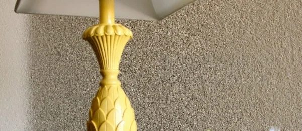 Yellow Spray-Painted Lamp Makover