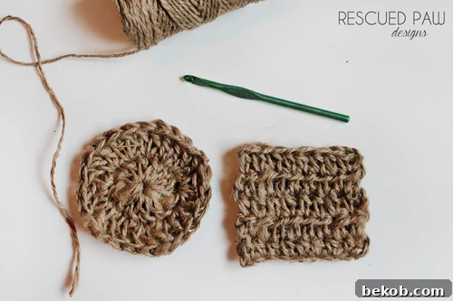 Jute Twine Crochet Coaster Pattern by Rescued Paw Designs, a practical and pretty craft.