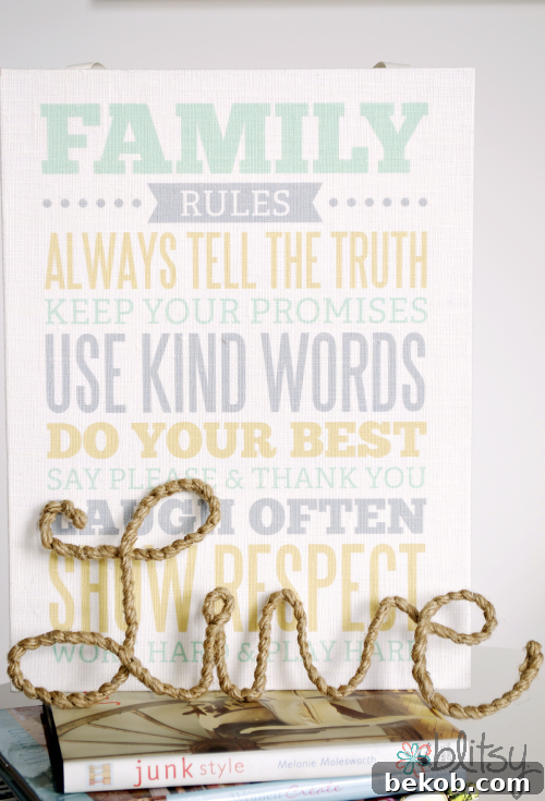 DIY Jute Wire Word Art by Blitsy Crafts, combining modern and farmhouse appeal.