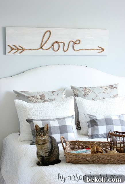 DIY Jute Rope Love Sign from Hymns & Verses, a heartfelt and rustic decorative piece.