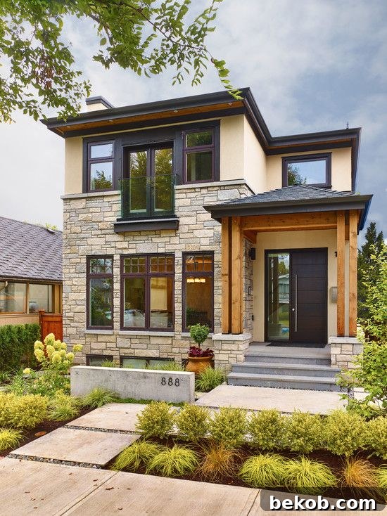 Contemporary home exterior with clean lines and mixed materials for inspiration