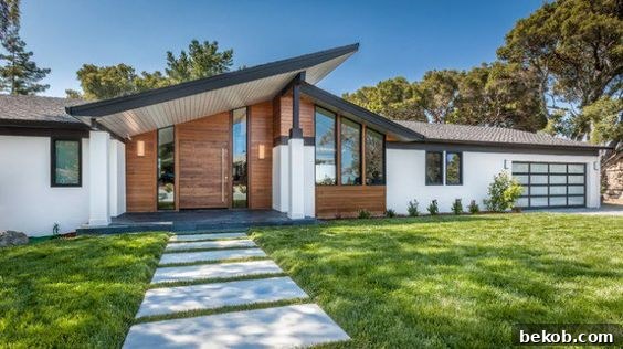 Modern multi-level home exterior showcasing innovative architectural design