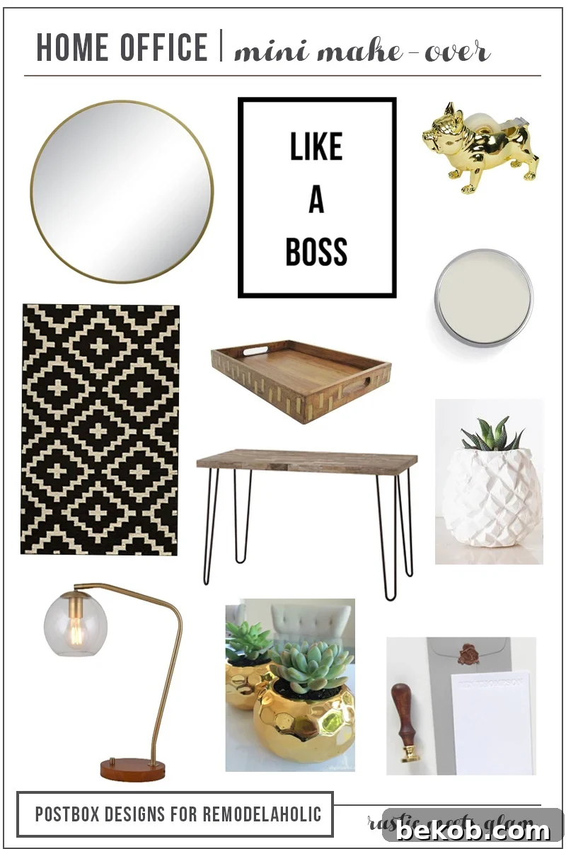 Postbox Designs Home Office Mood Board - Vertical Layout