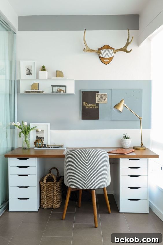Desk Organization with Stylish Trays and Bins