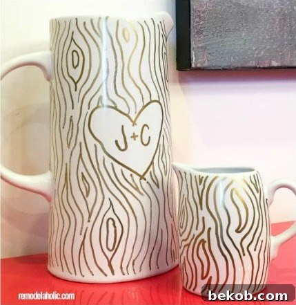 Adorable Faux Bois Pitcher With Carved Hearts By @Remodelaholic