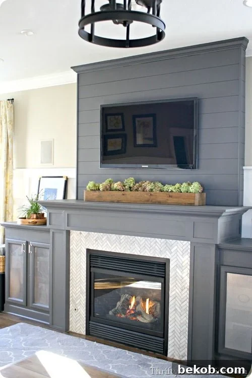 Fireplace Built-in Shelving Inspiration - Modern Farmhouse Style