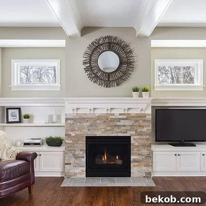 Fireplace Built-in Shelving Inspiration - Contemporary Symmetry
