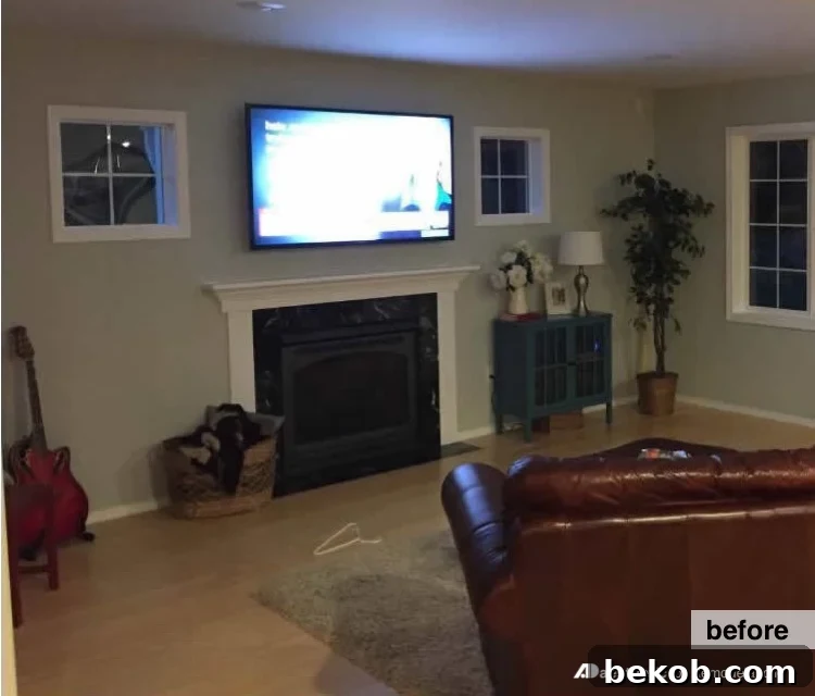 Before Fireplace Makeover