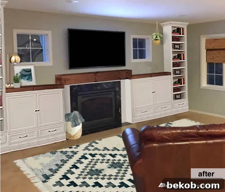 After Fireplace Built-Ins Design