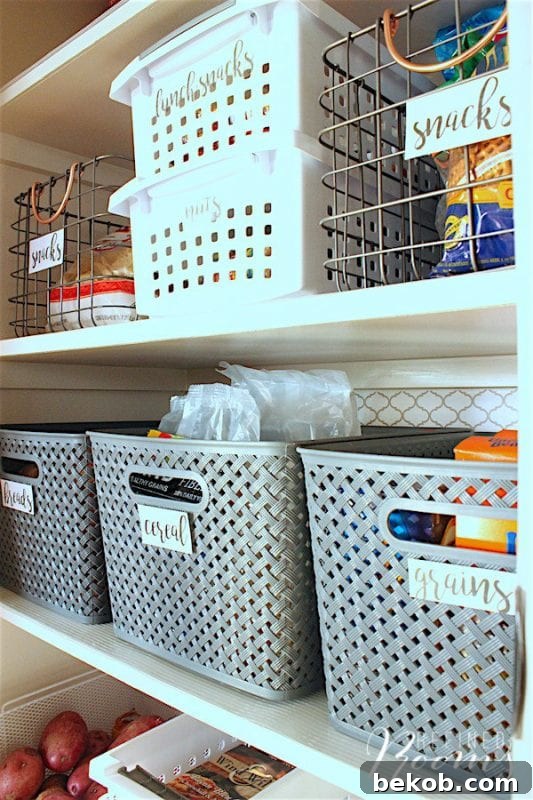 How to Create an Organized Kitchen Pantry with Wicker Baskets