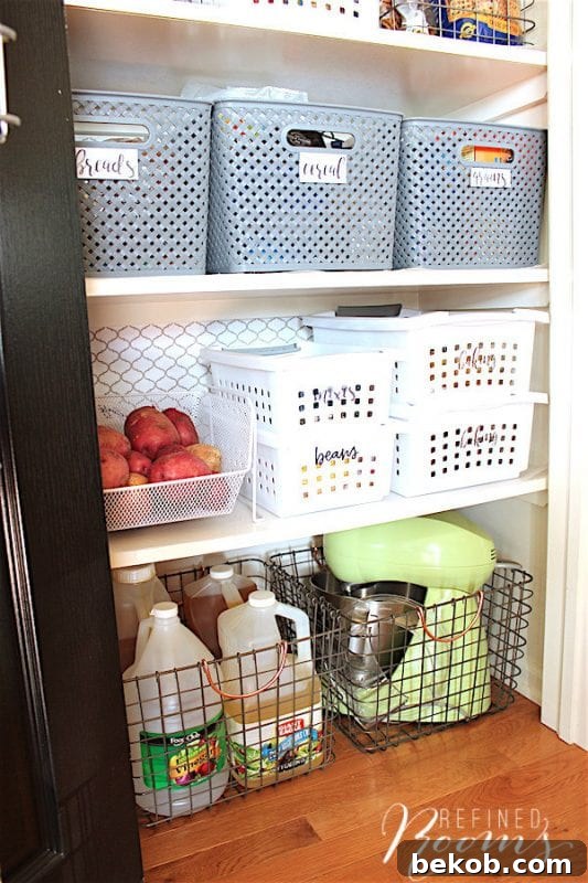 Pantry Organization Tips: Bottom Shelf Storage Solutions by Refined Rooms
