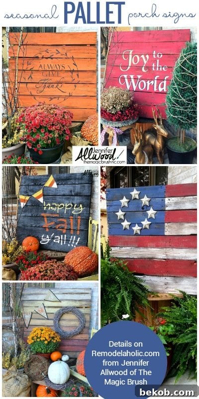 Seasonal Pallet Porch Signs