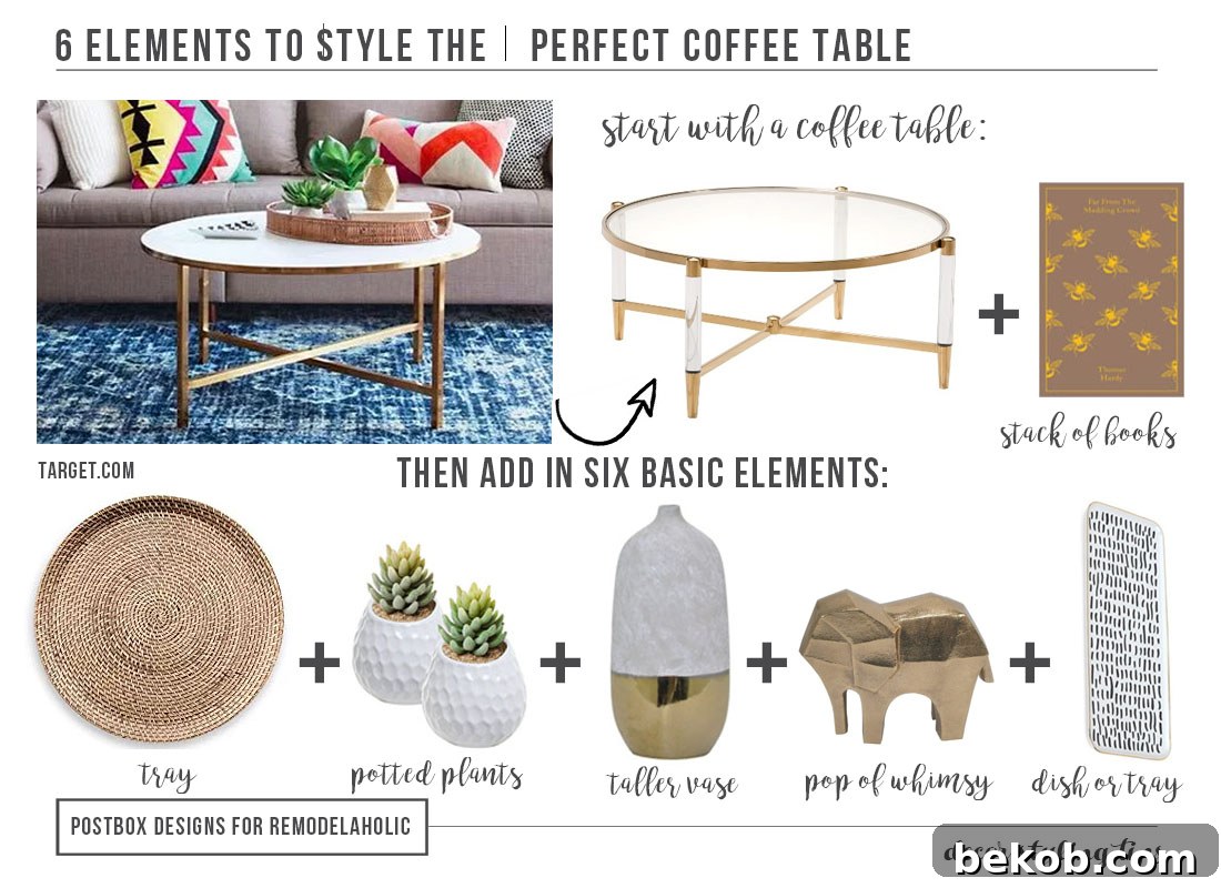 Styling a coffee table with a boho-inspired arrangement.