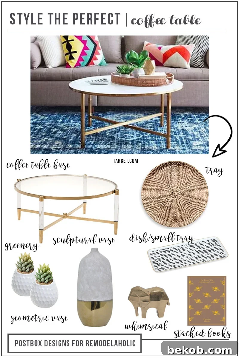 Decorating a coffee table can be both magazine-beautiful and practical for family life. Just use this easy 6-step formula to style the perfect coffee table arrangement.