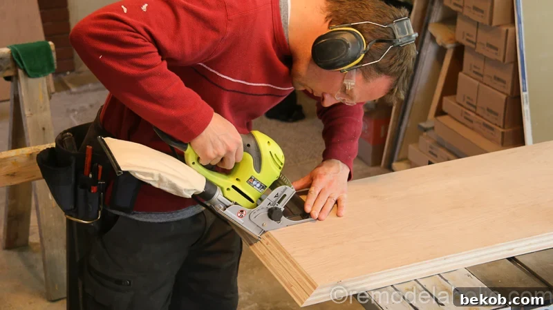 DIY Waterfall Plywood Console Table @remodelaholic 14