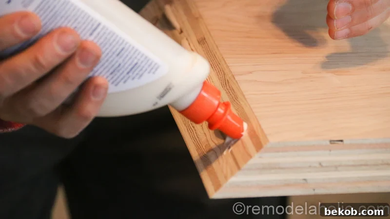 DIY Waterfall Plywood Console Table @remodelaholic 17