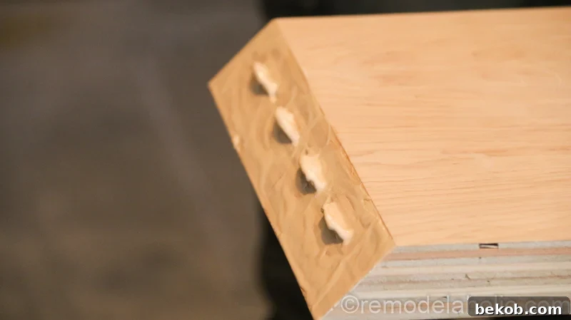 DIY Waterfall Plywood Console Table @remodelaholic 18