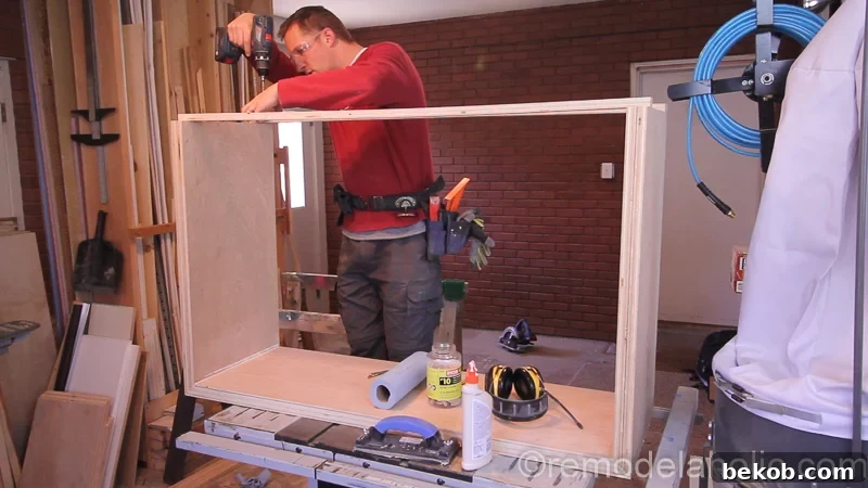 DIY Waterfall Plywood Console Table @remodelaholic 19