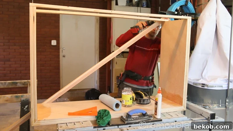 DIY Waterfall Plywood Console Table @remodelaholic 21