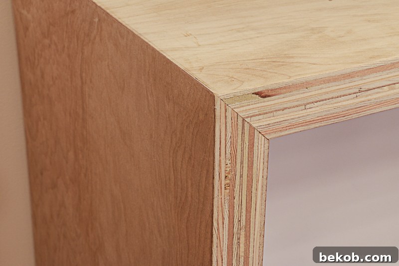 Plybood Waterfall Console Table By Remodelaholic 15