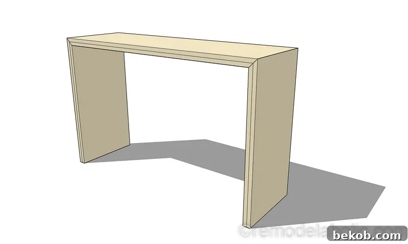 DIY Waterfall Plywood Console Table @remodelaholic 1