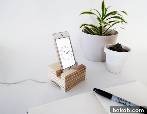 Clever Plywood Scrap Builds 2 Build a convenient DIY phone holder from plywood scraps, perfect for keeping your device upright and accessible on any desk or nightstand.