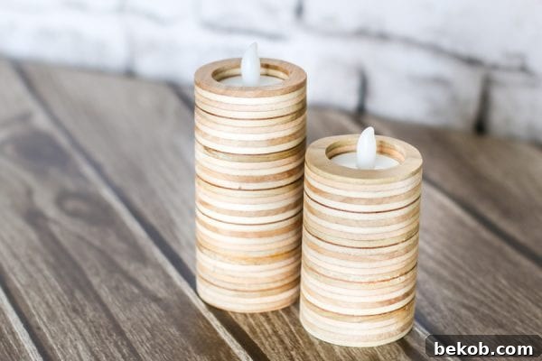 Craft rustic and charming candle holders from scrap plywood, perfect for creating a cozy ambiance in your home.