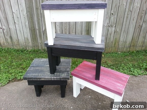 Easy 2x4 benches and stools tutorial, perfect for extra seating or small side tables.