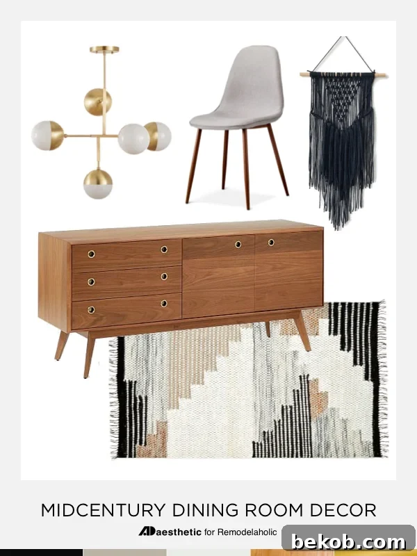 Neutral Mid-Century Modern Dining Room Decorating Tips and Ideas