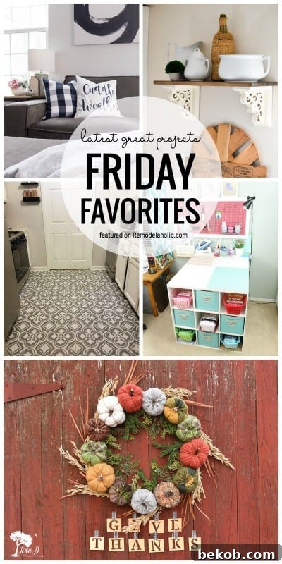 Discover amazing DIY home decor projects and renovation ideas in our Friday Favorites weekly roundup