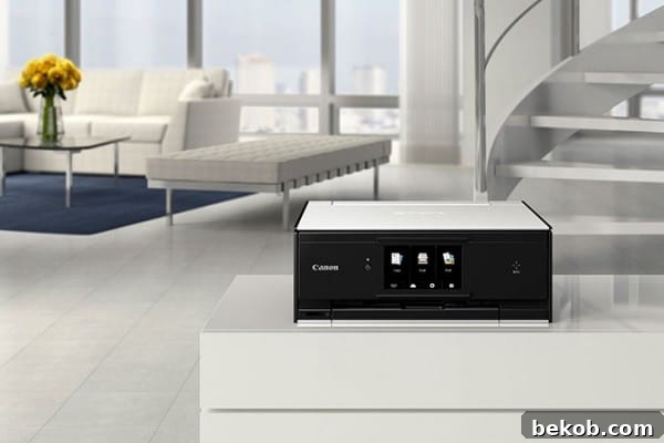 Canon PIXMA TS9020 white inkjet printer, perfect for crafting and printables