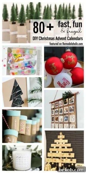 Discover over 80 fun, fast, and frugal DIY Christmas Advent Calendars to inspire your holiday countdown. Create a memorable family tradition with these easy-to-make projects from Remodelaholic.com