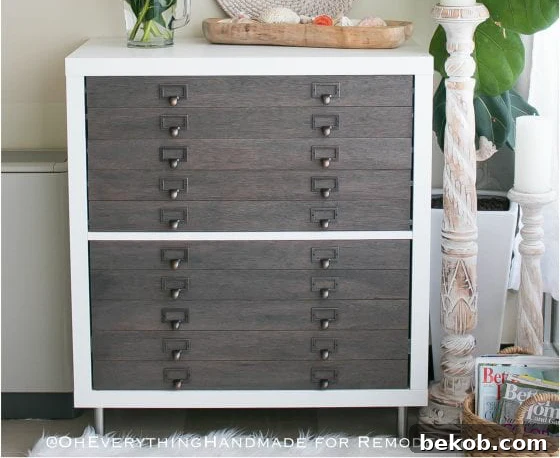 Kallax Hack with Drawers - Flat File Cabinet By Oh Everythind Handmade On Remodelaholic