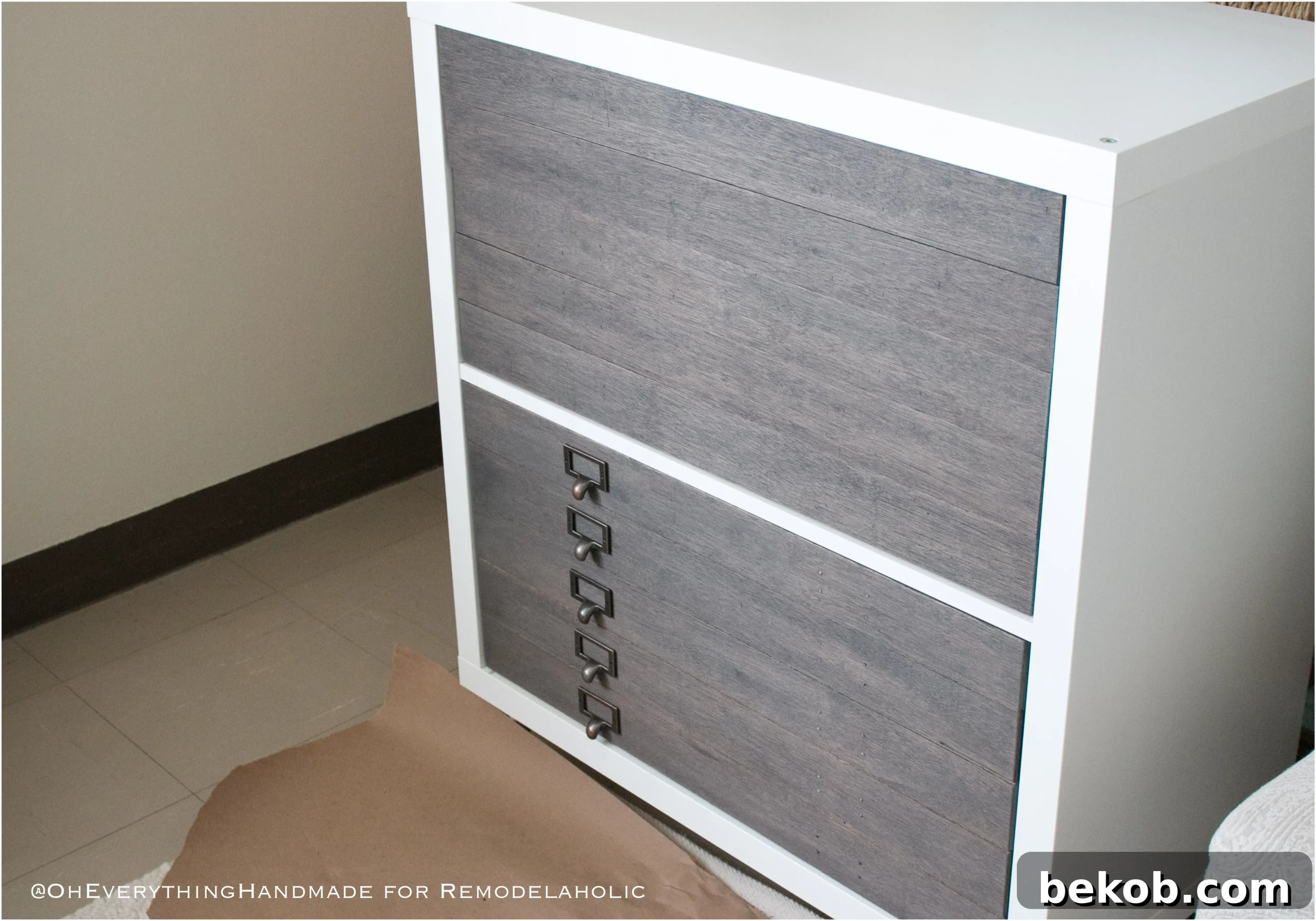 Kallax Flat File Cabinet Makeover Installing Drawer Pulls
