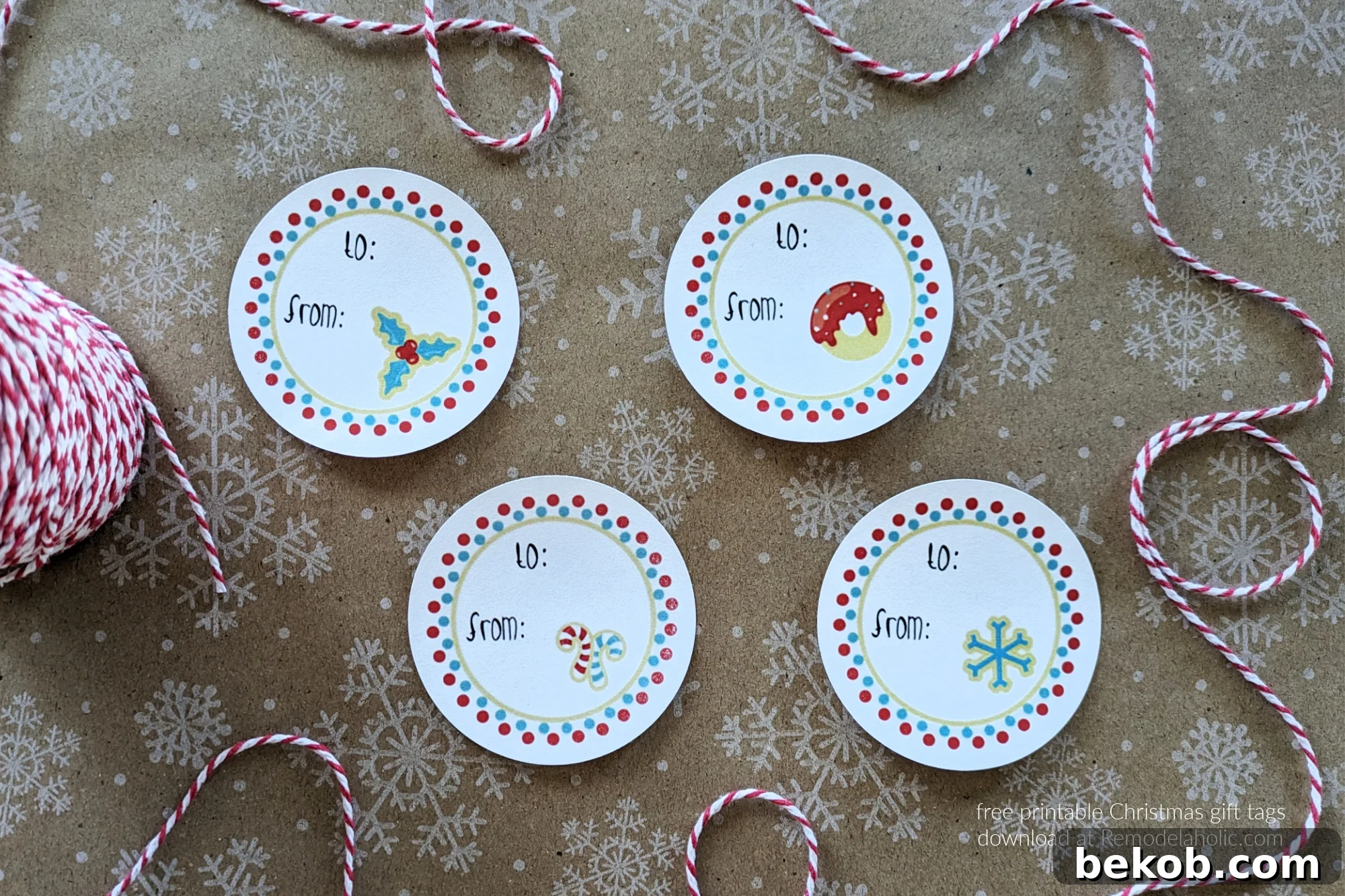 Instant Holiday Cheer: 3 Free Printable Gift Tags 11 Free Printable Christmas Gift Tags PDF, Circle Tags To Look Like Sugar Cookie Labels, Remodelaholic