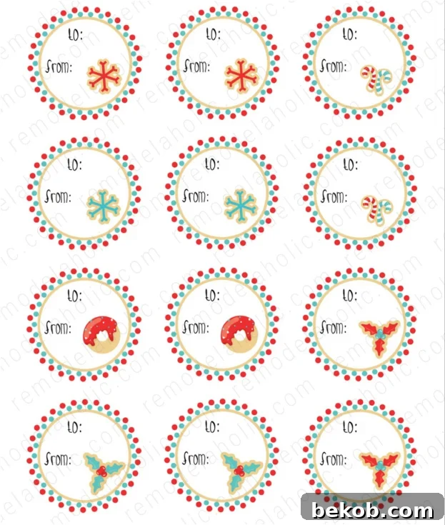 Instant Holiday Cheer: 3 Free Printable Gift Tags 12 Sugar Cookie Circle Labels, Free Printable Christmas Tags PDF, Remodelaholic