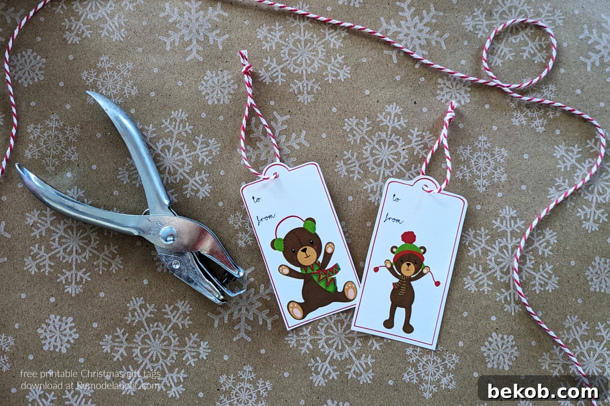 Instant Holiday Cheer: 3 Free Printable Gift Tags 13 Free Printable Christmas Gift Tags PDF, Teddy Bear Labels To Tie On Presents, Remodelaholic