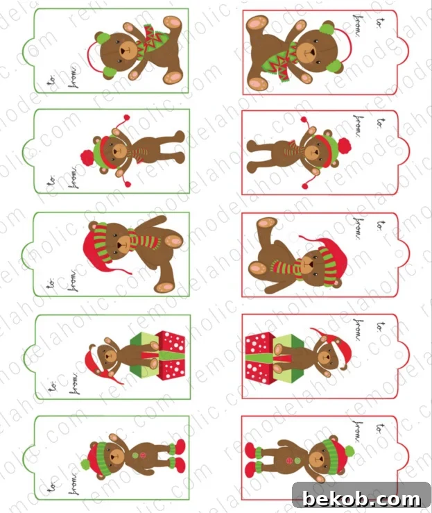 Instant Holiday Cheer: 3 Free Printable Gift Tags 14 Teddy Bear Free Printable Christmas Gift Tags PDF, Remodelaholic