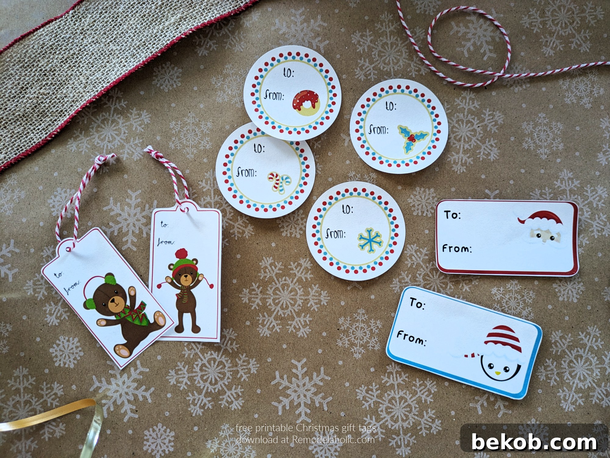 Instant Holiday Cheer: 3 Free Printable Gift Tags 17 Free Printable Christmas Gift Tags PDF Set Of 3 Designs Santa North Pole Teddy Bear Sugar Cookie Labels, Remodelaholic