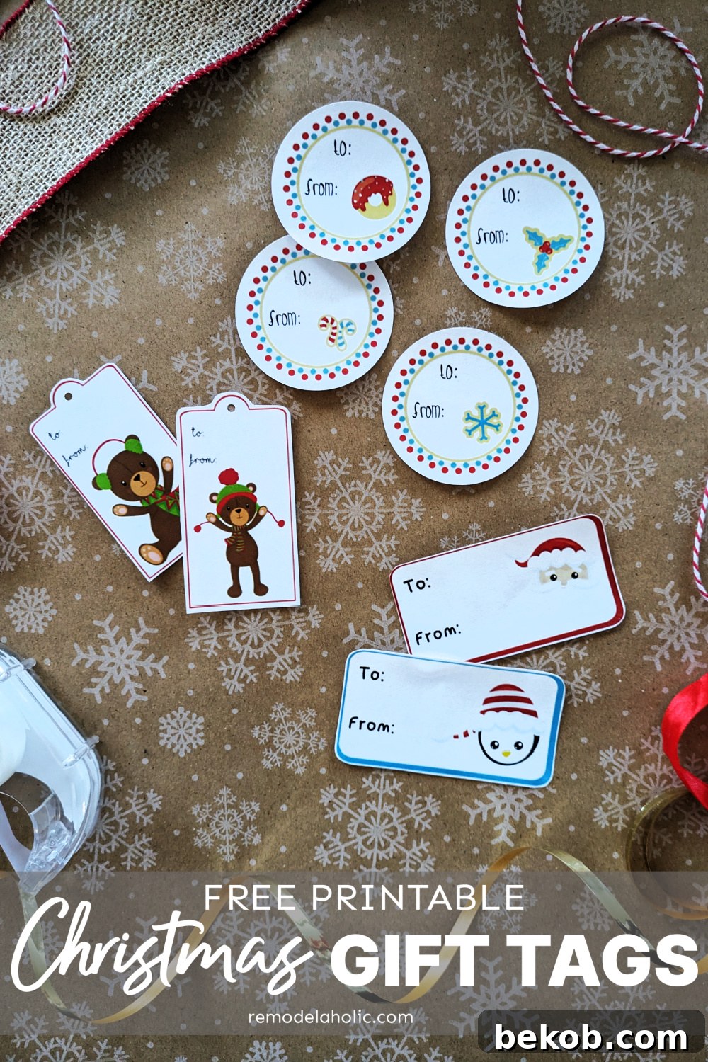 Instant Holiday Cheer: 3 Free Printable Gift Tags 18 Free Printable Christmas Gift Tags PDF Instant Download Remodelaholic