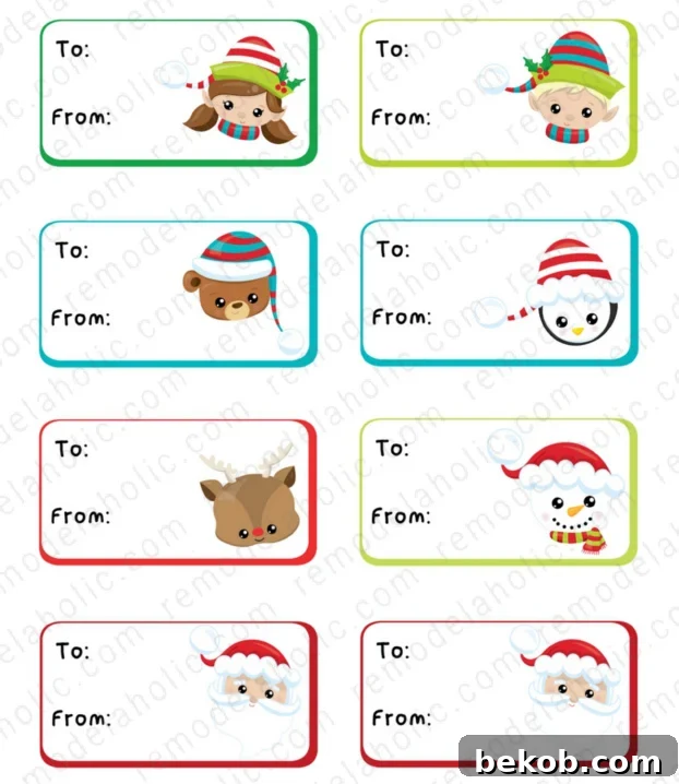 Instant Holiday Cheer: 3 Free Printable Gift Tags 10 Santa And North Pole Kawaii Free Printable Christmas Gift Tags, Remodelaholic