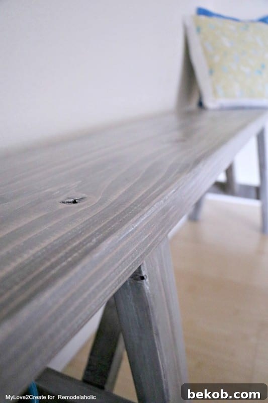 DIY Wood Bench Plans with Detailed Stain Finishing Steps for a beautiful aged look