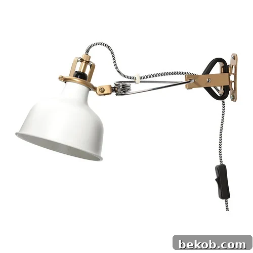 Ranarp Wall Clamp Spotlight With Led Bulb White 0210363 PE363794 S4