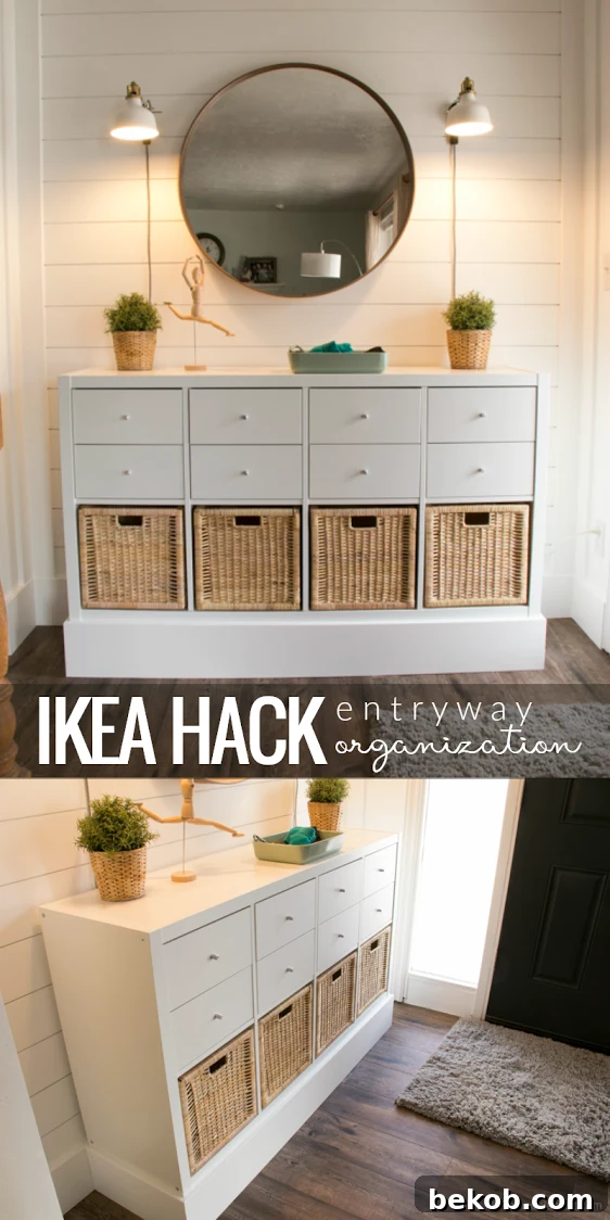 Using Ikea Kallax Shelf To Organize Your Entry Beautifully