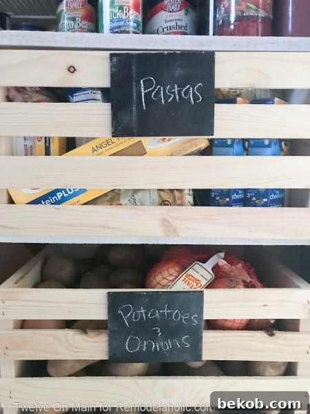 Wooden crate with a custom chalkboard label attached to the front